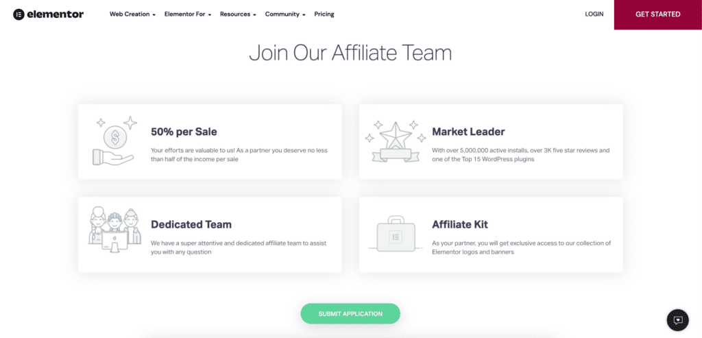 Elementor affiliate program