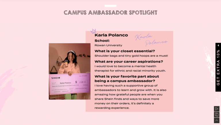 Shein campus ambassador spotlight