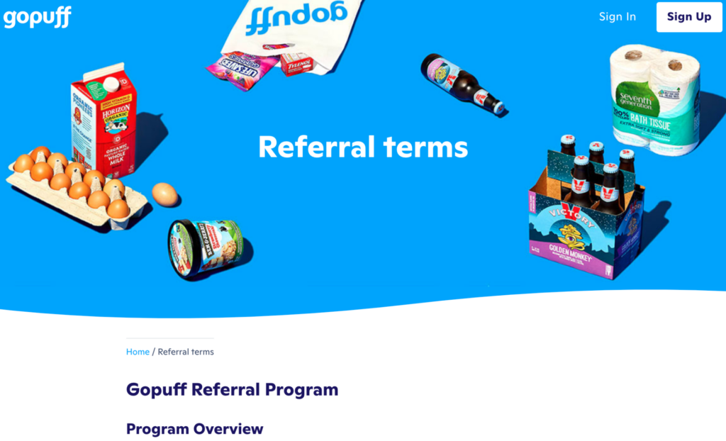 goPuff referral program