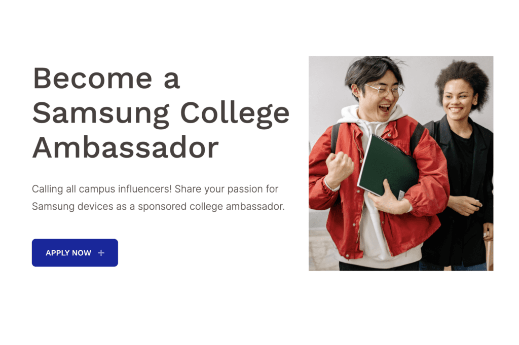 Samsung College Ambassador program 2024